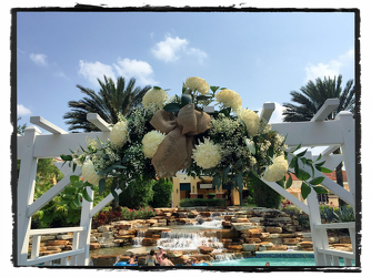 Burlap Gazebo Arrangement Davenport Florist - Same Day Flower Delivery - Flower Power 